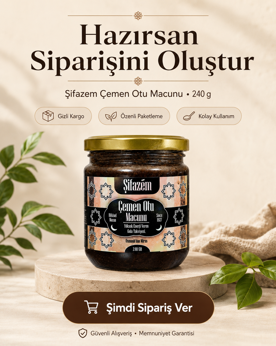 Şifazem Geleneksel Çemen Otu Macunu – 240 g
