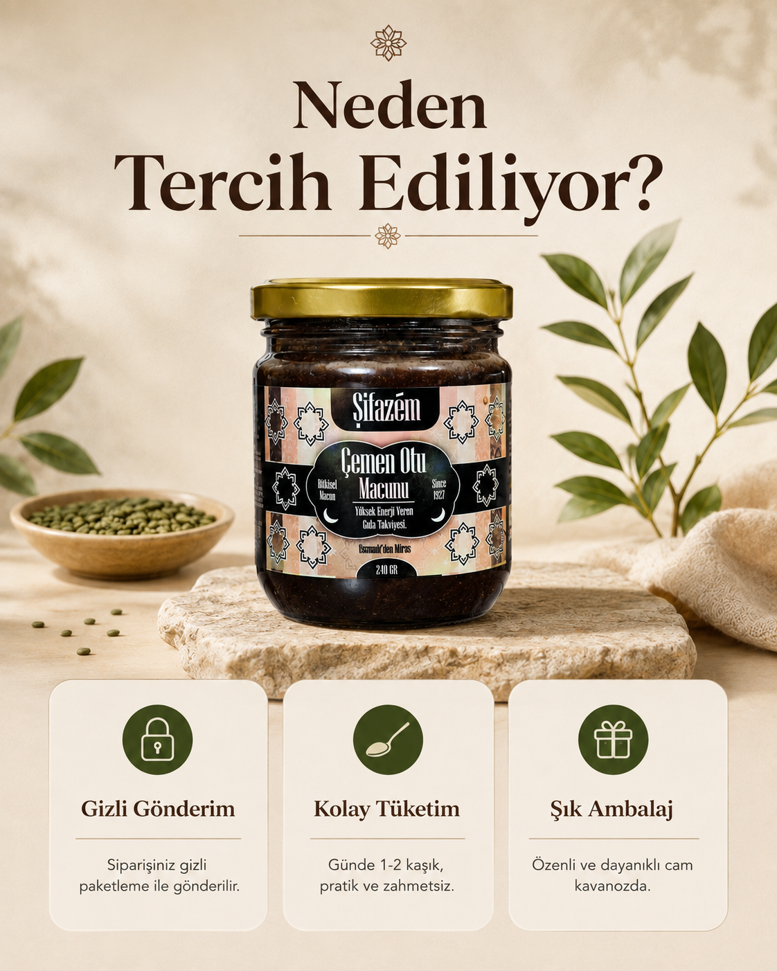 Şifazem Geleneksel Çemen Otu Macunu – 240 g