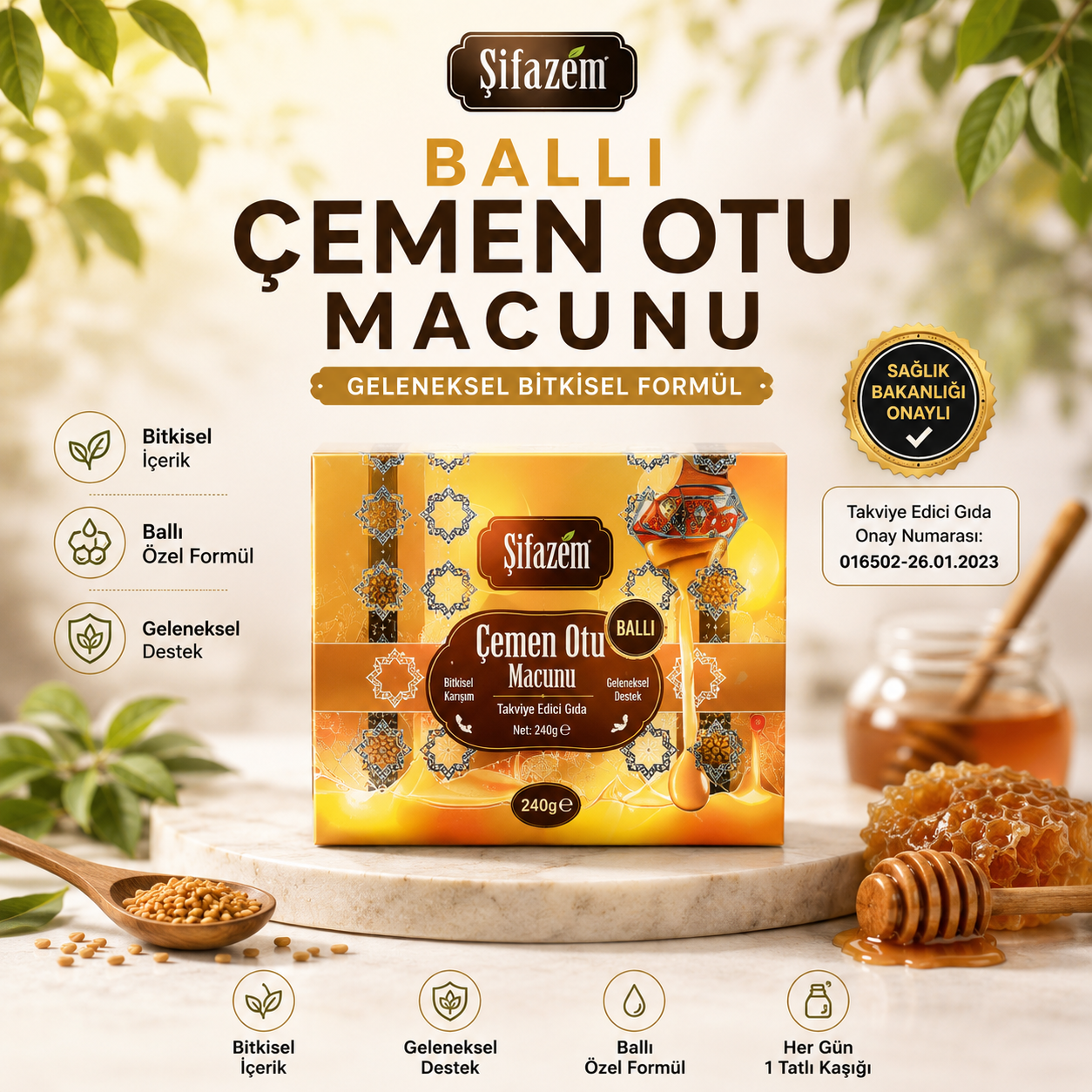 Şifazem Ballı Çemen Otu Macunu